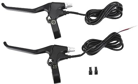 Jwthee Leva del freno per biciclette da 1 paio, 2 fili sinistra a destra maniglia freno freno in lega di alluminio universale 22,5 mm per bici E, bicicletta elettrica