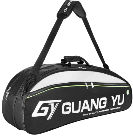 Sac de Raquette de Badminton/Tennis Grande Capacité Sac à Bandoulière pour Organiseur 3-6 Raquettes Portable Sac d'équipements de Tennis Etanche Sac de Transport avec Poche de Chaussure/ Vêtement