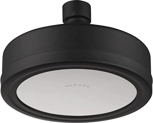 Svart regnduschhuvud Högtrycksvattenbesparande fast regnduschhuvud 360° vridbart runt duschhuvud för badrum, rostfritt stål, G1/2-anslutning, 118MM