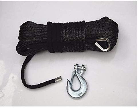 10mm * 30m negro eléctrico torno de cable, amp;3/8 Hook, sintético torno de cable, cuerda Off-Road, plasma torno de cable,Alta Intensidad