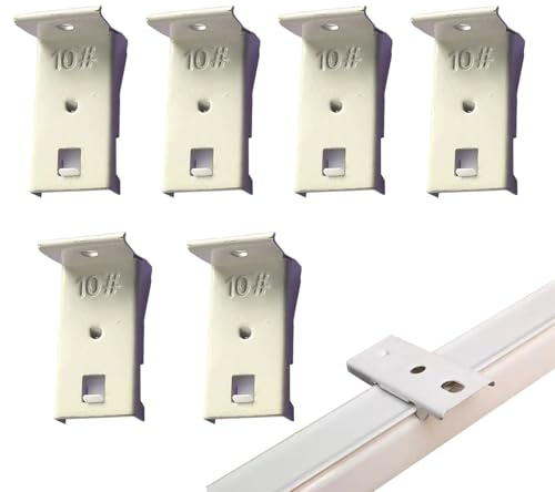 Soporte Para Riel De Cortinas De Techo | 6 Piezas Soportes De Montaje En Pared Para Rieles De Cortinas | Accesorios De Montaje Con Conexión De Alta Resistencia Para Hogar Hotel Apartamento Habitación
