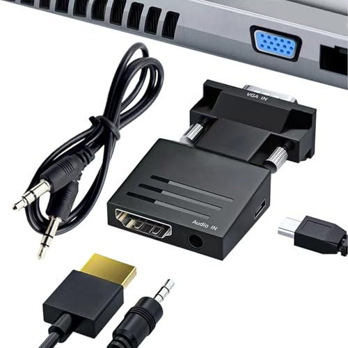 Generico VGA-adapter med hög prestanda till VGA-omvandlare | VGAA-konverterare | USB till VGAS-adapter lämplig för bildskärmar, projektorer, PC-anslutningar och konfigurationer med flera skärmar