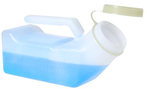 Urinoir portable pour homme - 1000 ml - En plastique - Avec couvercle à visser - Pour les voyages, le camping, le lit et les déplacements