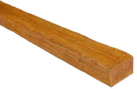 DECO WOOD Deckenbalken ED107 aus Polyurethane, 2m Länge, PU Balken Holzoptik (hellbraun - 9x6cm) Innendekor Dekobalken Rohrabdeckung