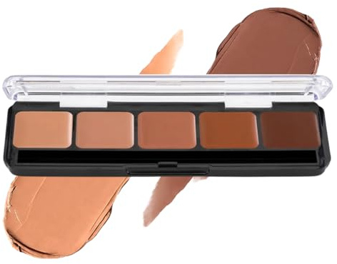 HD Glamour Compact Foundation Cool 2 | 5 Well Foundation Full Coverage Palette | Use as Cream Contour Palette/Contour Makeup, Under Eye Colour Corrector, Colour Corrector Dark Circles by Graftobian