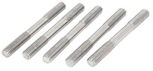 sourcing map 5 Stück Doppelend Gewindestift Schraube M8 x 80mm aus A2 Edelstahl