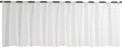 Elbersdrucke halbtransparente Bistrogardine Membran 00 weiß 45 x 160 cm Scheibengardine für Küche Küchenfenster Sichtschutz 198480
