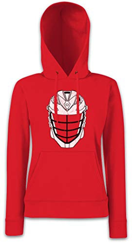 Urban Backwoods Lacrosse Helmet Damen Kapuzenpullover Hoodie Rot Größe L