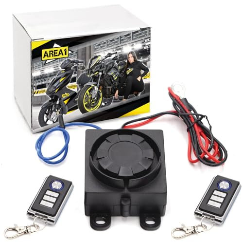 Motorrad Motorroller Alarmanlage Easy 2 Fit 12V universal inkl. 2 Funkfernbedienungen 125dB, Diebstahlschutz für Motorrad, Motorroller, Quad, ATV.