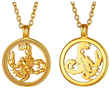 FindChic Cadena de Escorpio en Medalla Dorada Colgantes de Constelaciones
