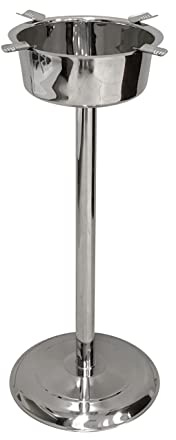 Prestige Import Group Hartford Smokin Ash 4 Stirrup Standing Polished Stainless Steel Ashtray