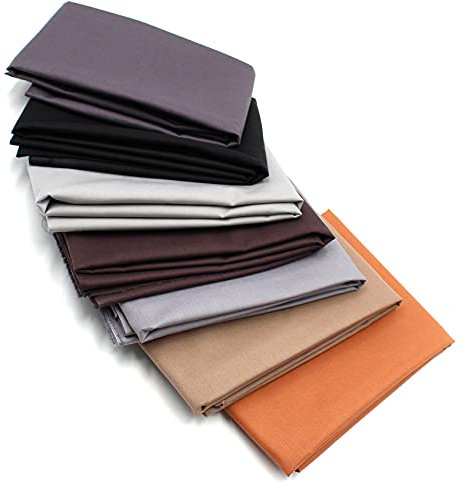 VmG-Store 7x 0,5m Baumwollstoff Set 148cm Breite 100% Baumwolle 3,5m Material Auswahl viele Farben Patchwork (Grau/Brauntöne, 7er Set)