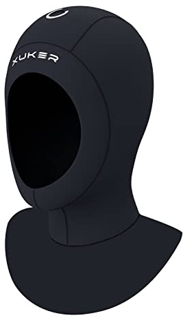 Neoprene Wetsuit Hood 3/2mm for Men Women, Diving Cap Surfing Thermal Hood for Kayaking Snorkeling Swimming Sailing Canoeing Water Sports, Black Medium Size