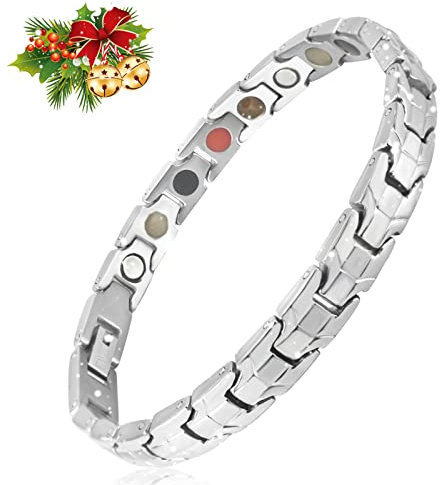 N+NITROLUBE Magnetarmband Damen Gesundheit Energie Titan Magnetarmband Ideal Schmerzlinderung für Arthritis und Karpaltunnelsyndrom