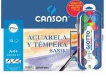 BLOC DE ACUARELA DIN A4+ CON ESPIRAL 370 GR/M + MINI ACUARELA GIOTTO