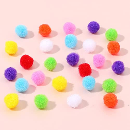 Duories 1000 mini pompon colorati per il fai da te, 10 mm, morbidi pompon di peluche, piccole palline di feltro per compleanno, matrimonio, artigianato, Natale, decorazioni fai da te, colorate