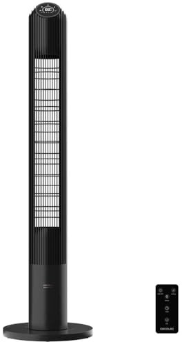 Cecotec Piedestalfläktar EnergySilence 9150 Skyline Smart Design - 116 Cm, 45 W, Led-Pekskärm, Fjärrkontroll, 3 Hastigheter, 4 Lägen, 12 Timmars Timer, 70º Oscillation