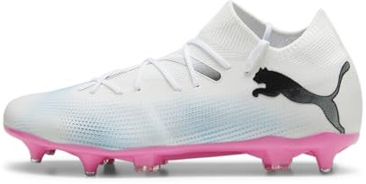 PUMA Herren Future 7 Match MXSG Soccer Shoe, White Black-Poison PINK, 45 EU