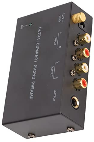 PréAmplificateur Phonographe Amplificateur de Tourne-Disque Métal Pp400 Préampli de Platine Phono Entrée Stéréo Sortie Amplificateur de Tourne-Disque avec Bouton de