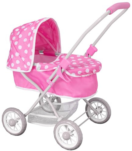 Dolly Tots Cutie Pram | Childrens Pushchair With Removable Apron & Adjustable Hood | Lightweight Folding Travel System With Matching Bag | Under-seat Shopping Basket Storage Travel System | 3+