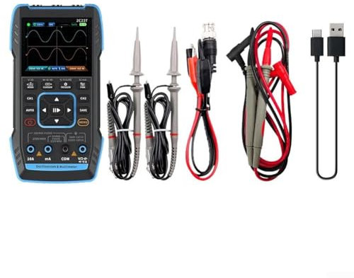 ZYWUOY 2C23T Multimetro digitale oscilloscopio palmare + generatore di segnale, larghezza di banda a due canali, interfaccia facile da usare, fusibili integrati (versione aggiornata)