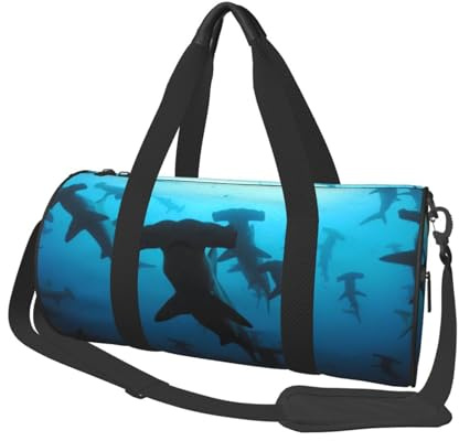 Borsa da viaggio, Borsa da palestra Borsa da viaggio Borsa da notte Borsa sportiva da weekend per nuoto yoga,Stampati squali martello