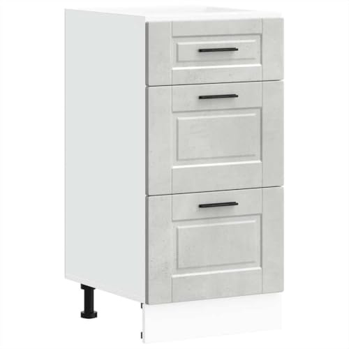 vidaXL Mueble bajo de Cocina Porto Gris Cemento Madera reconstituida, Mueble bajo de Fregadero, Mueble bajo de Cocina con cajón, Mueble bajo de Fregadero