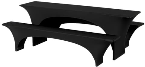 Gastro Uzal Biertischussen, Bierbankhussen, Festzeltgarnitur Hussen Stretch Set schwarz 50x220 cm, Biertischhussen Stretch, Bierzeltgarnitur Hussen