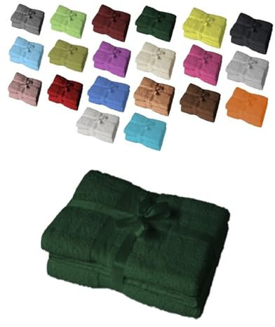 EXKLUSIV HEIMTEXTIL Saunatuch 2er Set 80 x 200 cm Dunkelgrün