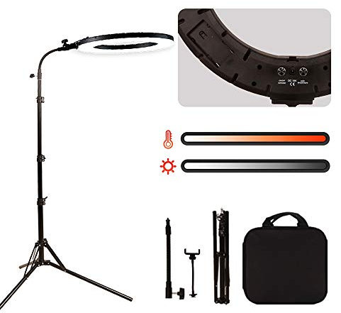 GSKAIWEN 18 60W LED Ringleuchte Licht Set Tätowierung Augenbraue Fülllicht Dimmbares Kamera-Fotografie Studiolicht Video-Licht mit Makeup Porträt YouTube Video Shooting (18 Zoll Set mit weiche Röhre)