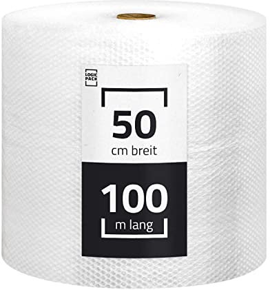 Luftpolsterfolie 50 cm x 100m Noppenfolie Polsterfolie Blasenfolie Knallfolie - Stärke 50my - Verpackungsfolie
