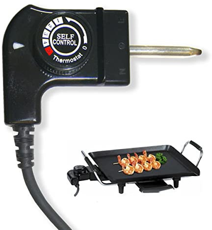GOLDMAN SERVICE | Kabelthermostat für elektrische Grillplatte. Gültig kompatibel für verschiedene Modelle großer Marken von Elektrogrills. Ersatz-Rostgrill-Thermostat.