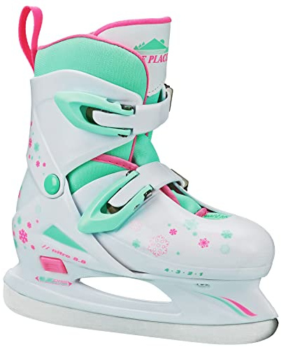 Lake Placid Girls Nitro 8.8 Adjustable Figure Ice Skate, Mint, Small (11-13)