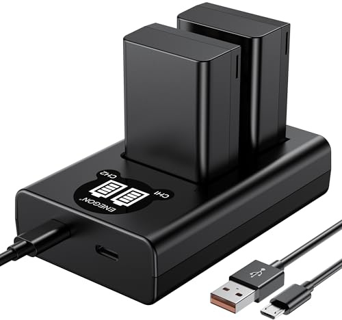 ENEGON 2 Lot Batteries Rechargeables EN-EL25 EN-EL25A 1600mAh,kit Chargeur Double LED Intelligent pour Nikon Z Series, Z30, Z50, Z 50, Z FC,Nikon EN-EL25,EN-EL25A,4241 et Nikon MH-32 Caméra Digitale