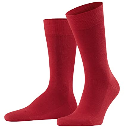 FALKE Sensitive London M So algodón puños sin presión 1 par, Calcetines Hombre, Rojo Scarlet 8228, 43-46