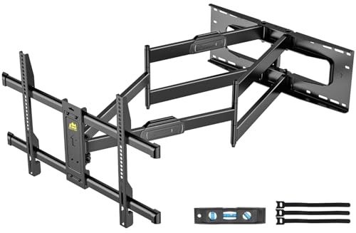 FORGING MOUNT Heavy Duty Long Arm TV Wall Mount with 43 Dual Articulating Arms for Most 50-90 inch Screen, Full Motion TV Mount Swivel Tilt Bracket Holds 198lbs, Fit 16”,18”,24” Studs VESA 600x400MM