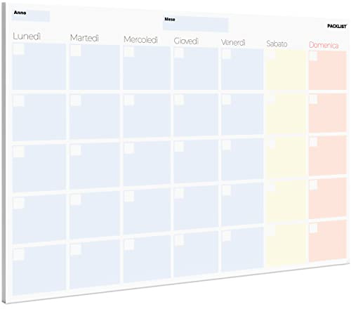PACKLIST® Planner Mensile da Scrivania A4 Senza Date – Agenda da Tavolo per Appuntamenti (25 Mesi) – Blocco Organizer Perpetuo a Strappo – Carta Premium – Senza Plastica & Idea Regalo