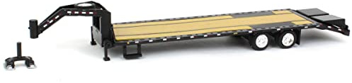 Greenlight 30390 Gooseneck Trailer - Black with Red and White Conspicuity Stripes (Hobby Exclusive) 1:64 Scale Diecast for Unisex Adult