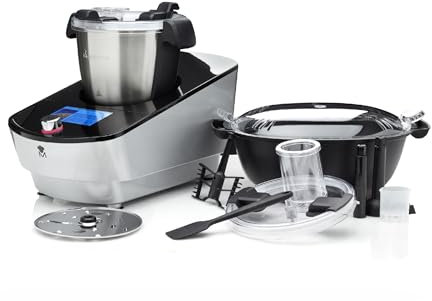 MasterPRO BY CARLO CRACCO - Robot de Cocina 1000W 3.5L - 12 Programas - Control Táctil LED - Multifunción con Accesorios Completos - Incluye Función Vapor