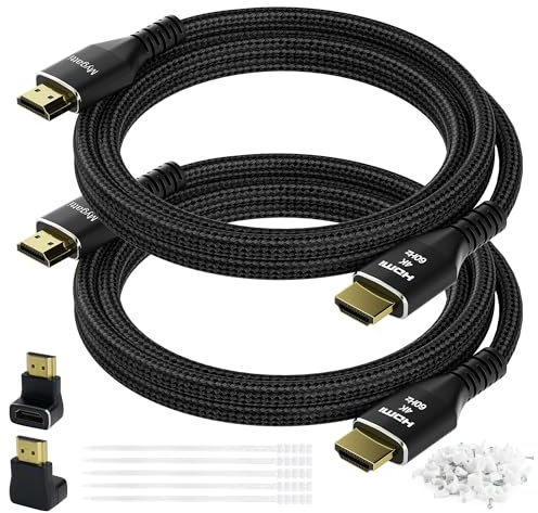 Mygatti Cavo 4K HDMI da 1 metri/2 pezzi,cavo Ultra HD HDMI 2.0, nylon intrecciato e connettori placcati in oro,4K@60Hz,HDCP 2.2, ARC,cavo HDMI per laptop, monitor, HDTV, PS5, Xbox One e altro