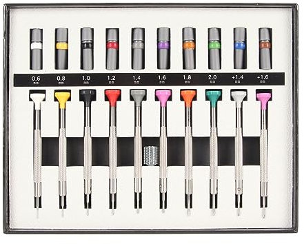 YUYTE Mini Schrauben Set, 10 Stück Premium Edelstahl Präzisions Schraubendreher, Ideal für Uhrmacher, Elektronik, Laptop, Handy Reparatur, Beinhaltet 8 Schlitz und 2 Kreuzschraubendreher