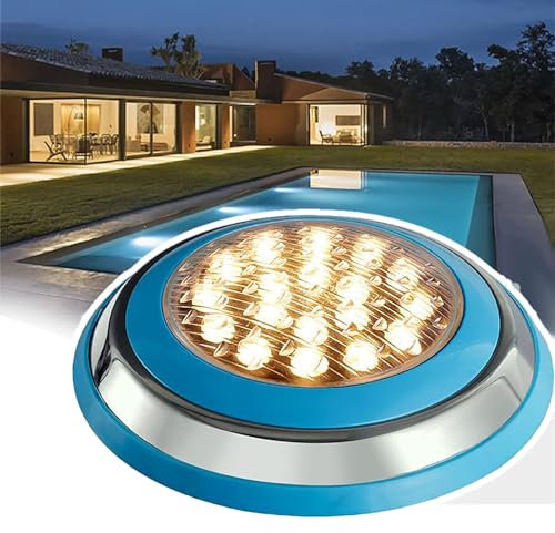 WhAeoy Luce per Piscina A LED, Luci per Piscina A Parete in Acciaio Inossidabile IP68, Luci A LED Impermeabili, Utilizzate in Piscine E Acquari, Fontana, Piscina, Giardino,A
