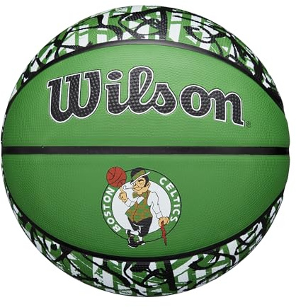 WILSON NBA Team Graffiti Basketball - Boston Celtics, Size 7-29.5