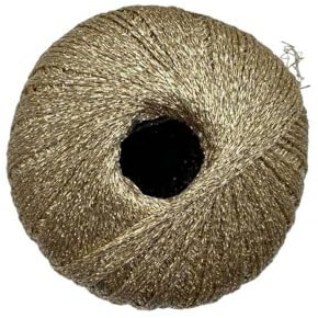 TOMASELLI MERCERIA Hilo cadena ganchillo ovillo lúrex 25 gramos - Oro Lurex