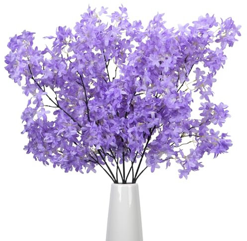 HUSESIN 3pcs Fleurs artificielles Lilas 95cm Bouquet de Fleurs Artificielles Deco de Mariage Violette pour Vase Maison Table Jardin Arrangement de Fleur