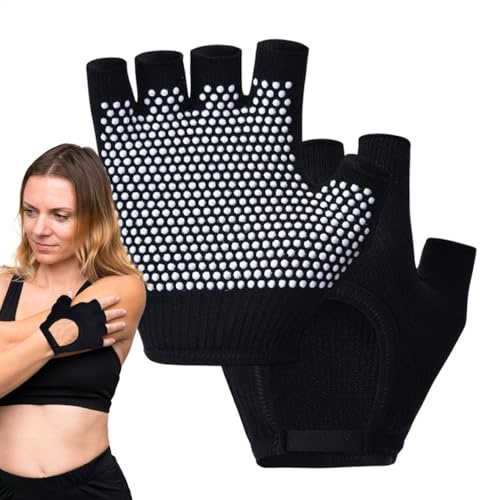 Yogahandskar för kvinnor ergonomiska, halkfria, mamma, fru, flickvän | Yogamor, fru, flickvän, styrketräning, skivstång, kruklyft, cykling, hoppning av rep