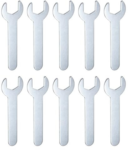 QUARKZMAN 10pcs Llave Pequeña Llave de Boca Abierta 15x87x2mm Métrica En Forma de U Llave de Boca Abierta Individual Super Delgada Cabeza Plana Galvanizada para Reparación Automotriz