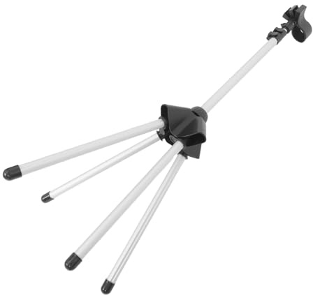 EXAOMBLE Support pour Sèche-cheveux Pliable Hauteur Réglable en Alliage D'aluminium et Plastique, Base Stable, pour Toilettage Mobile et Voyage