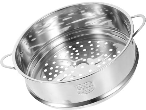 SOIMISS Cesta De Vapor De Acero Inoxidable Multifuncional Para Cocina Estampada Con Orificios Uniformes Compatible Con Ollas y Vaporera Para Verduras Arroz y Pescado