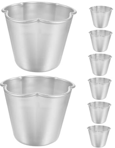 Mobestech 8 Moldes Individuales Para Flan Tartaletas Pudines Mini Moldes Para Pasteles De Aluminio Redondos Antiadherentes Para Magdalenas Pasteles Y Galletas